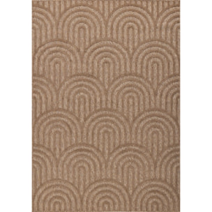 SANTORINI - Tapis d'intérieur/extérieur à motifs en relief arc - Beige