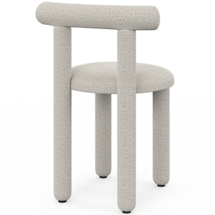 Chaises Rania tissu bouclette crème - lot de 2