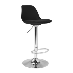 Tabourets de bar Karl noirs pied métal réglable - lot de 2