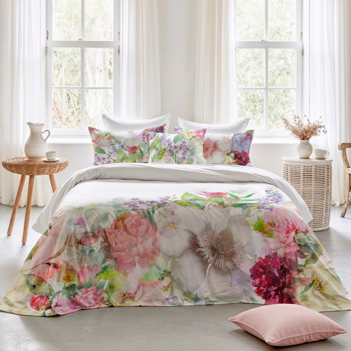 Housse de couette PEONY ROSE 100% coton 79 cm/2