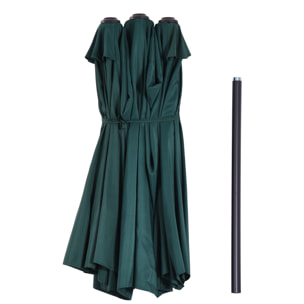 Sombrilla Doble de Tela de Poliá©ster 4.6x2.7x2.4m Verde