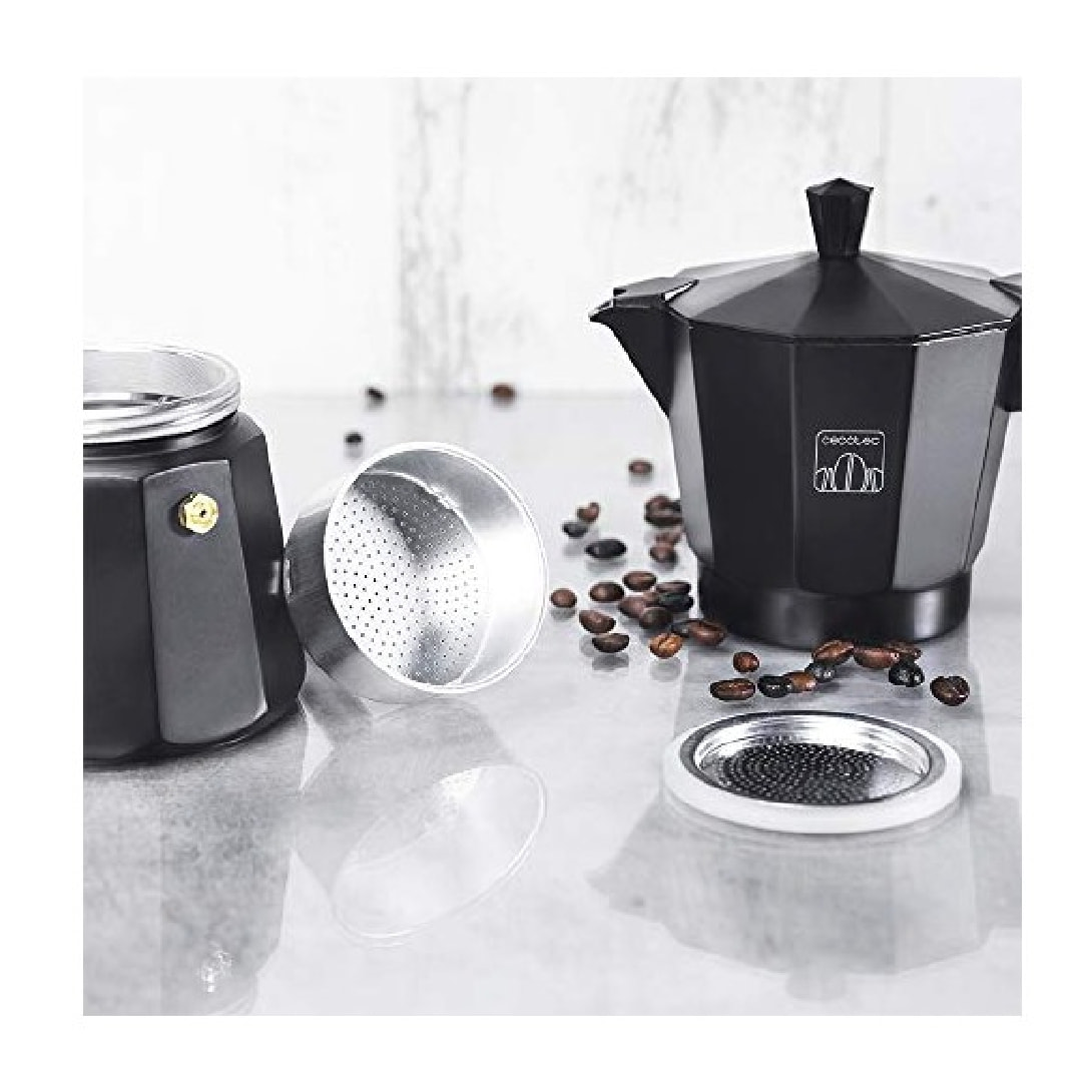 Cecotec Cafetera Italiana MokClassic 300 Black. Fabricada en Aluminio Fundido Ap