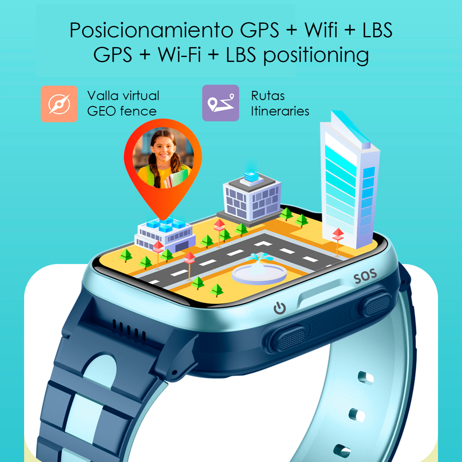 Smartwatch K15 4G GPS. Localizzazione speciale per bambini, con fotocamera, funzione di tracciamento, ascolto remoto, chiamate SOS e videochiamata.