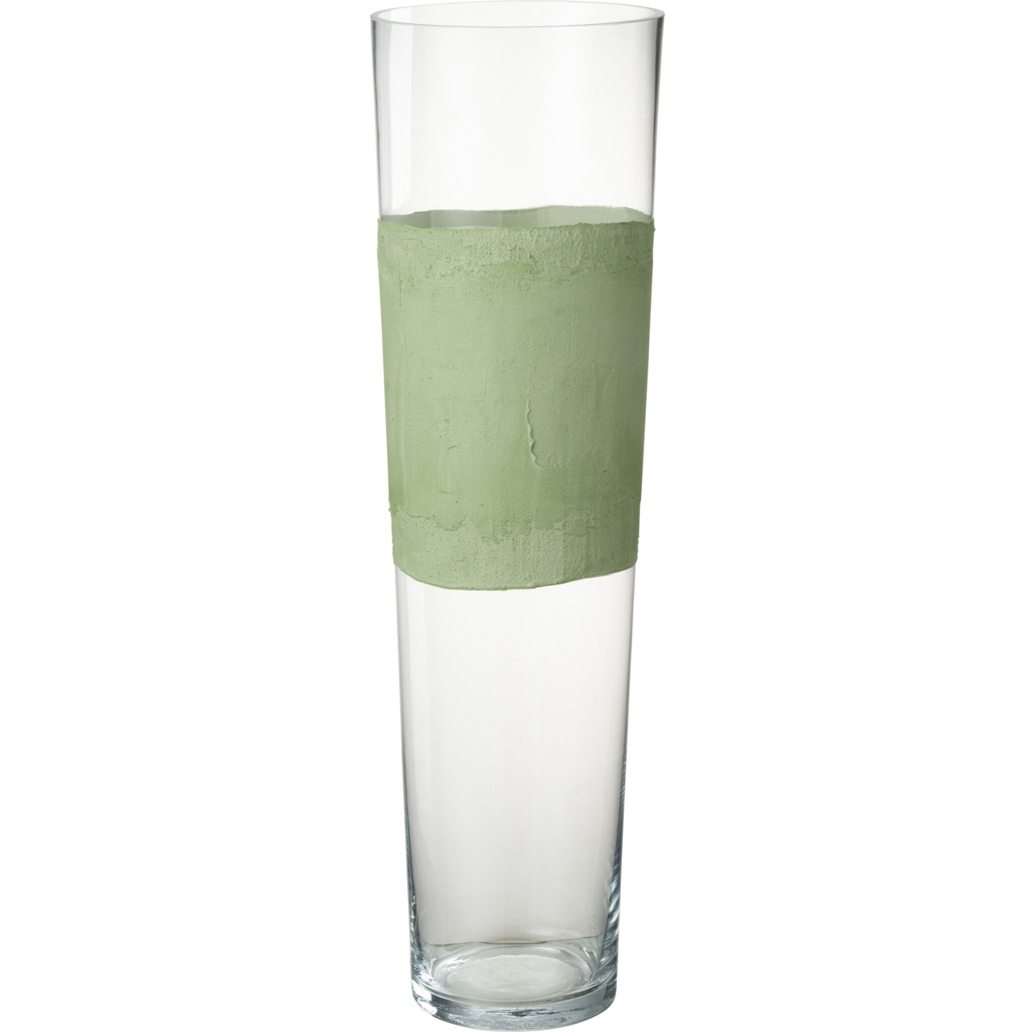 J-Line vase Delph - verre - transparent/vert - large - 28 cm de hauteur