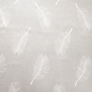 Voilage brodé à motifs feuilles - Blanc cassé