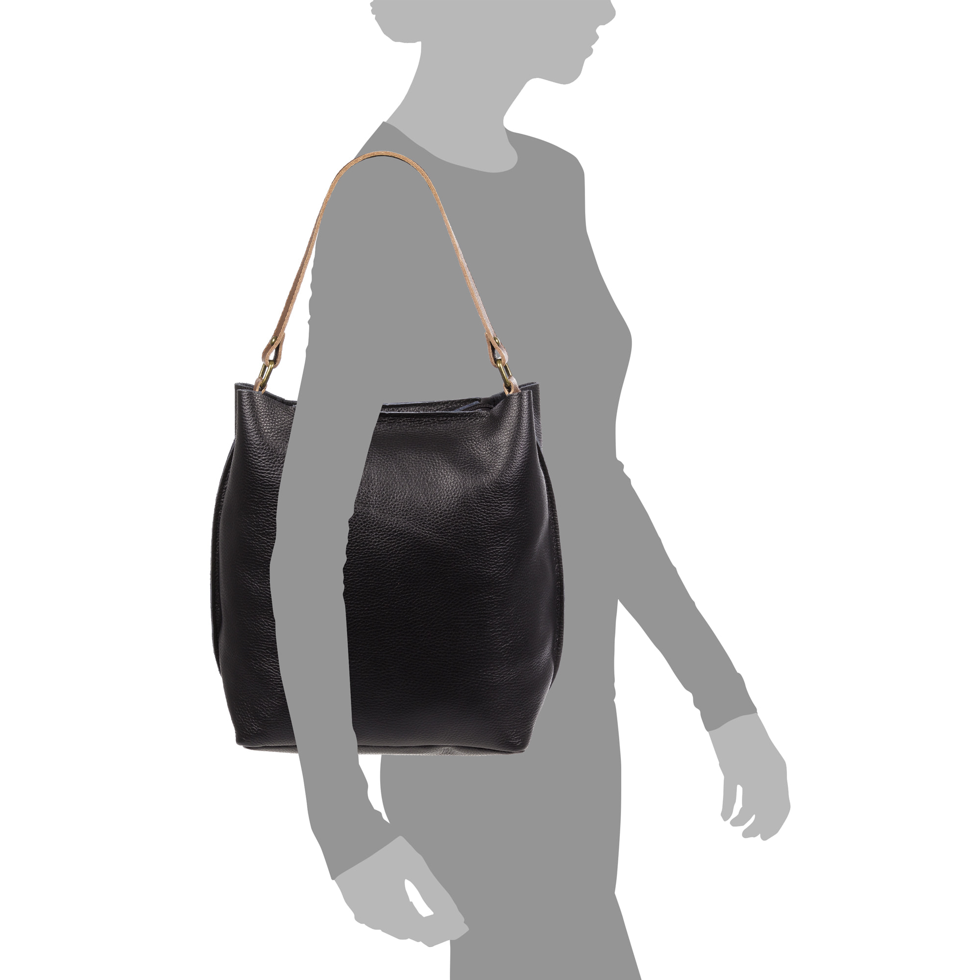 Alia borsa a spalla donna. Pelle autentica Dollaro.