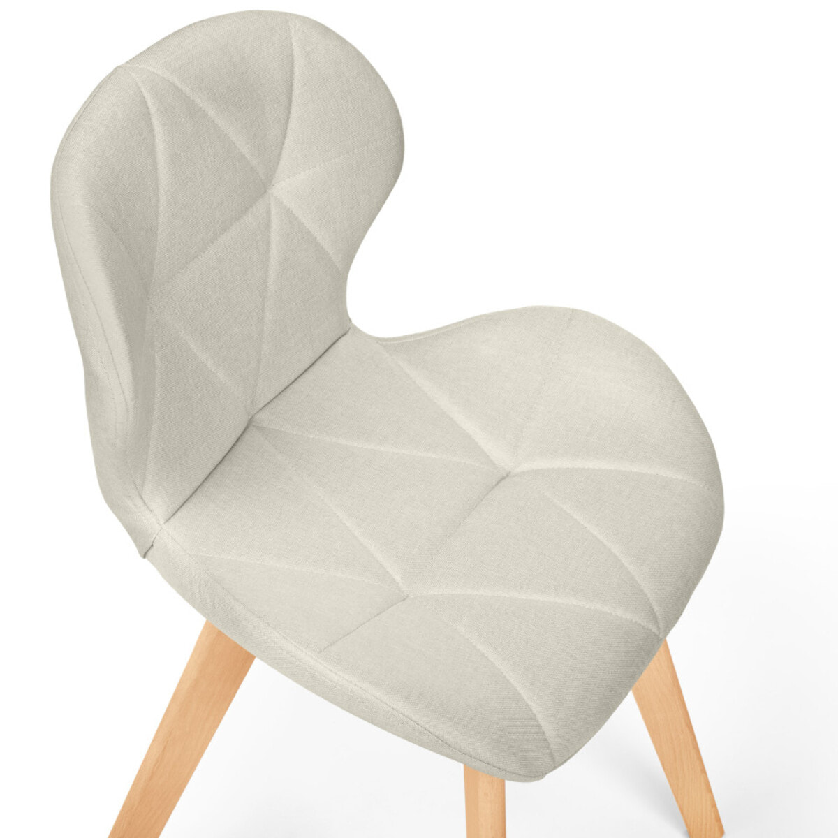 Chaises Gatsby en tissu et pieds bois - Beige