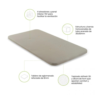 Base tapizada Air 3D - Sin patas