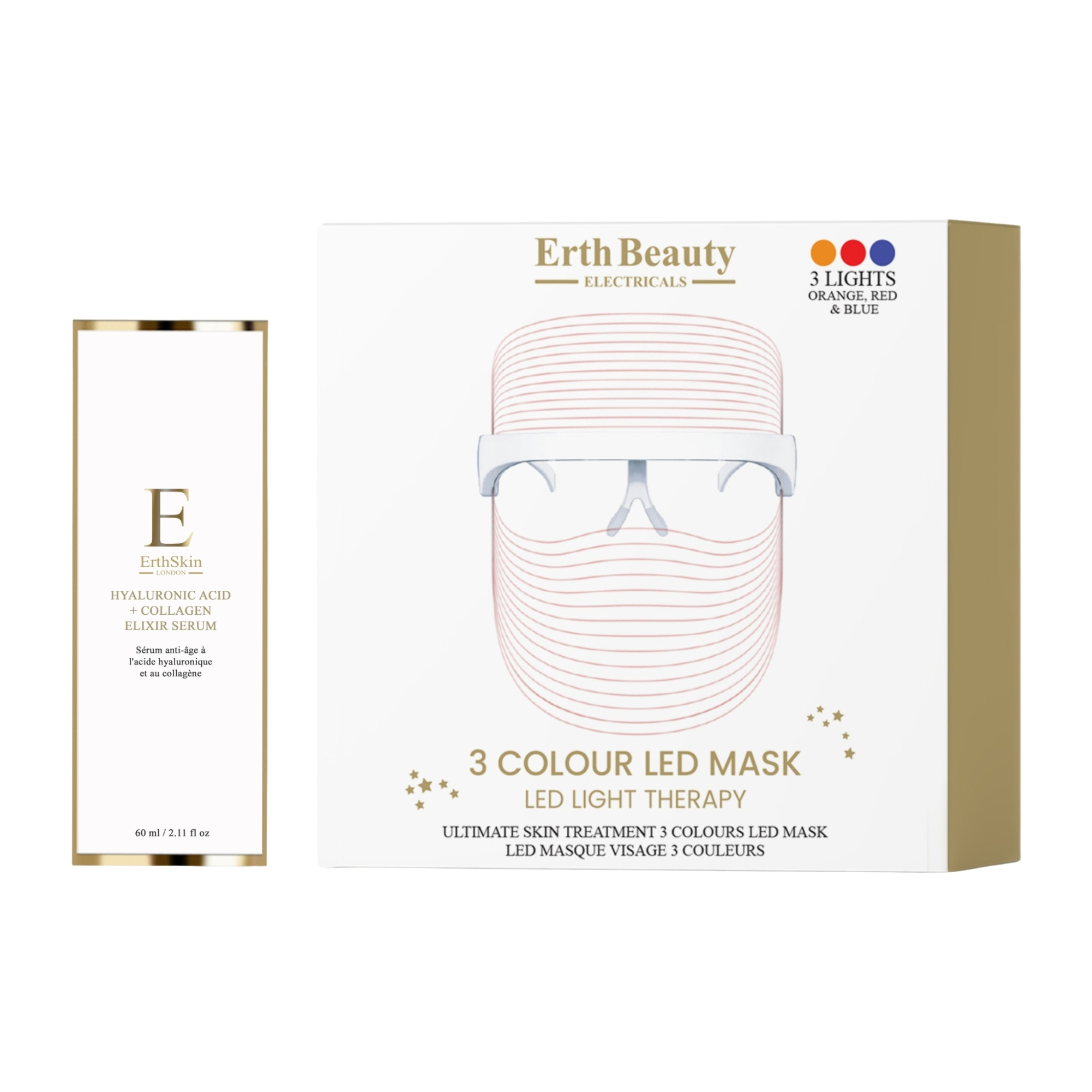 Mascarilla LED 3 Colores + Sérum Colágeno 60 ml