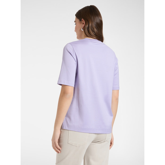 Elena Mirò - Camiseta de algodón con libélulas - Violeta