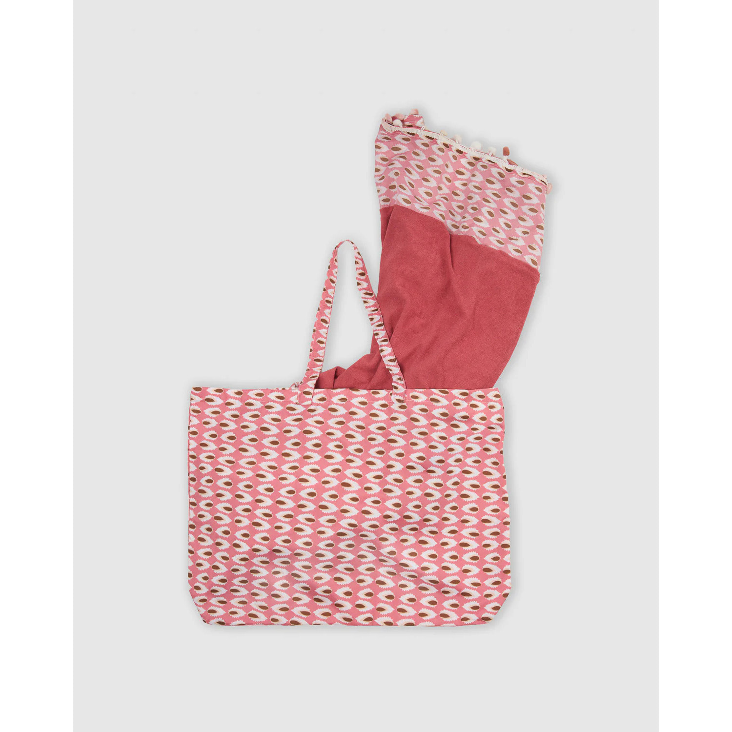 Pack bolso + toalla pareo tana rosa