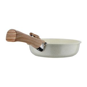 juego de 2 sartenes ø22ø26cm aluminio fundido blanco + mango desmontable