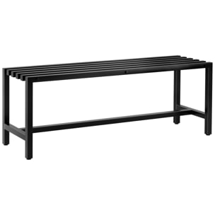 Banc de jardin 2 places assise à lattes acier galvanisé noir