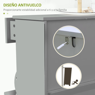 Mueble Zapatero Estrecho Zapatero Entrada Recibidor con 2 Cajones Abatibles y 1 Cajón Extraíble para 8 Pares de Zapatos para Pasillo 60x23,5x98,5 cm Gris