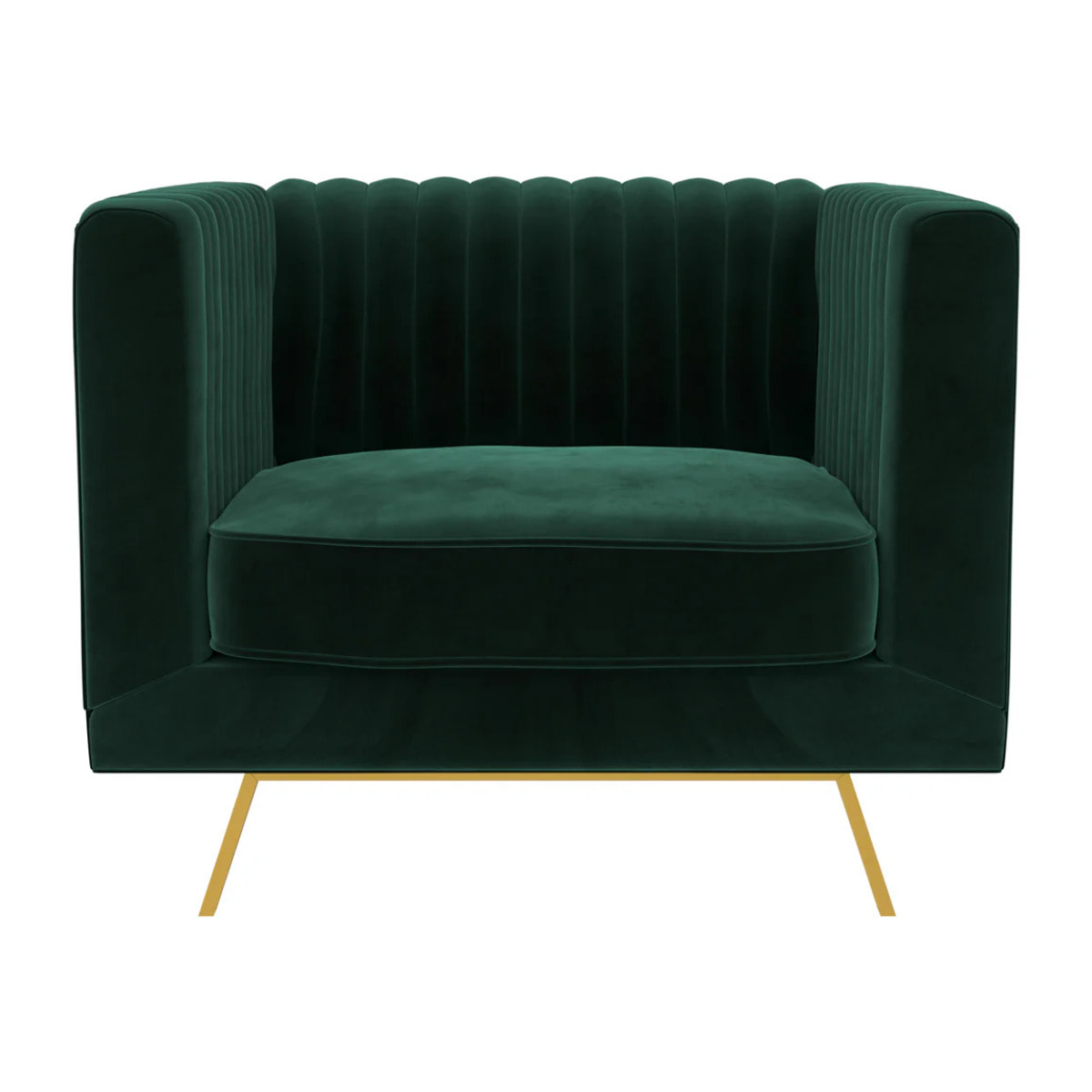 Fauteuil en velours vert foncé - Gatsby