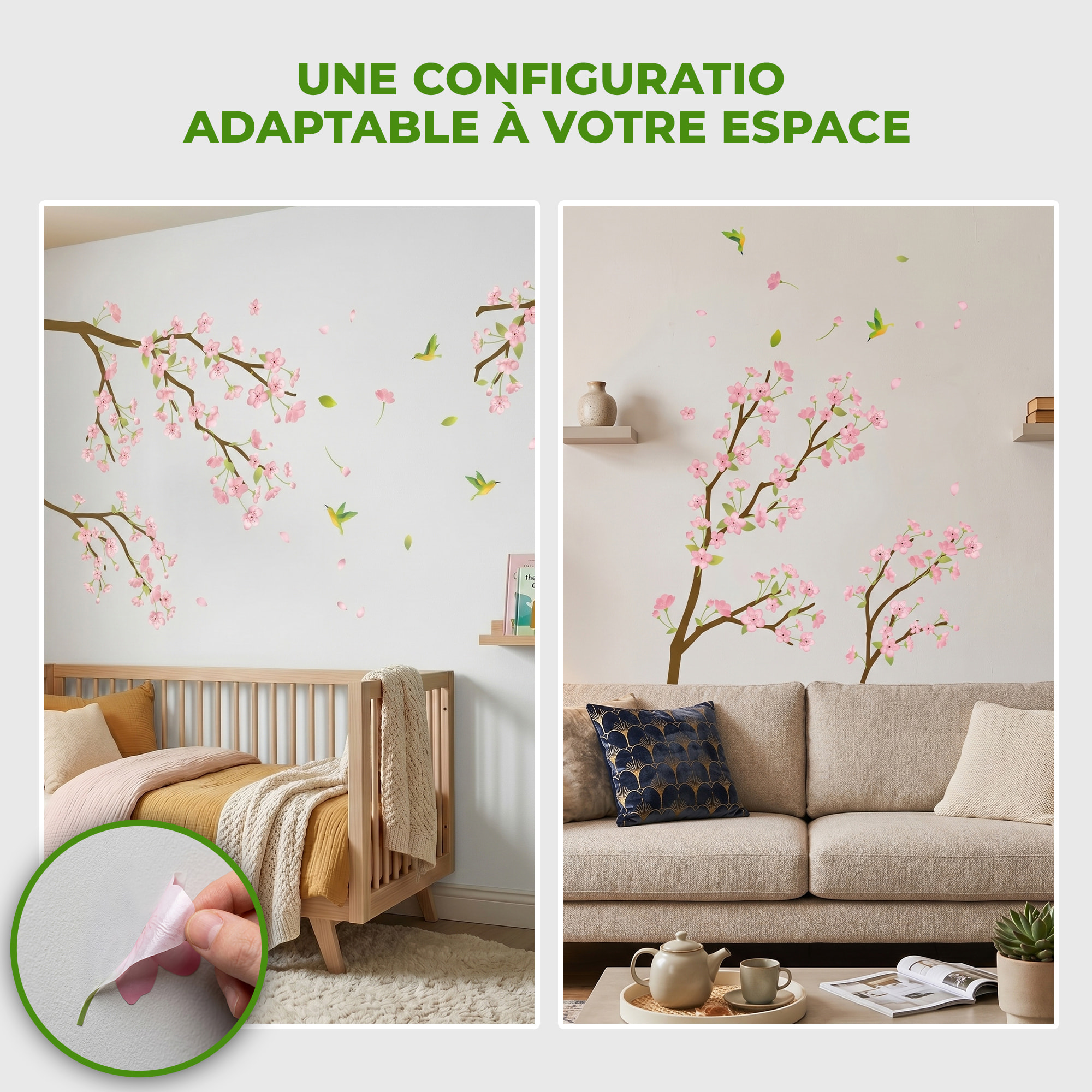 Stickers Muraux décoration adhésifs Cerisier du Japon