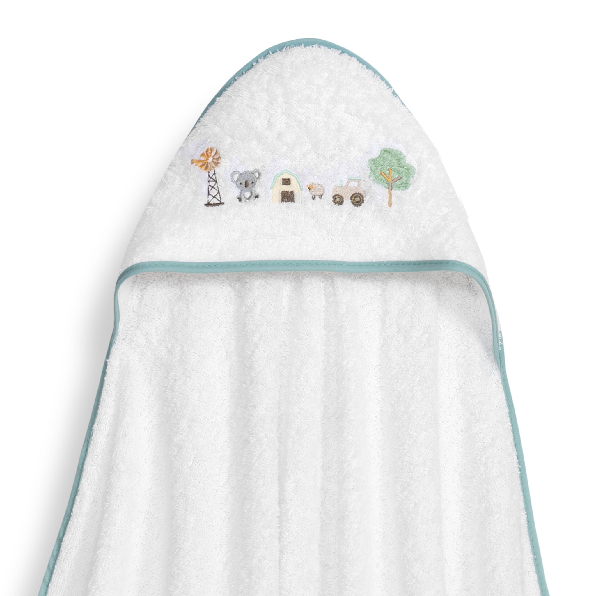 Capa Baño 1X1 Mod Granja Koala+ Gorro Bco/Verde