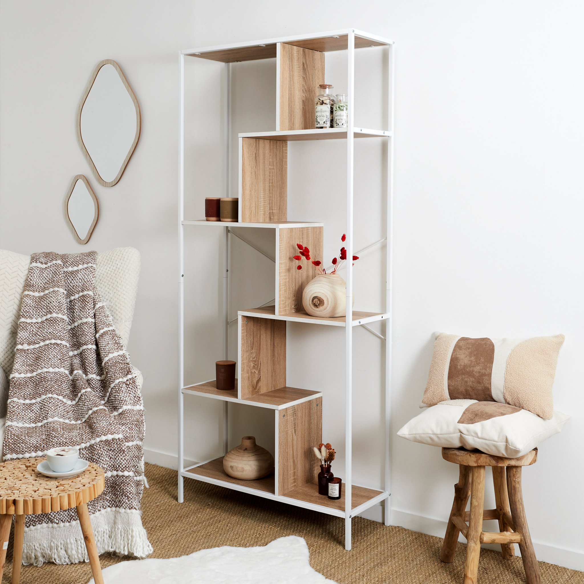 Etagere Edison Blanc 80x30x180cm