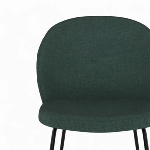 Pack 4 chaises en tissu bouclé jaune et vert - Groom