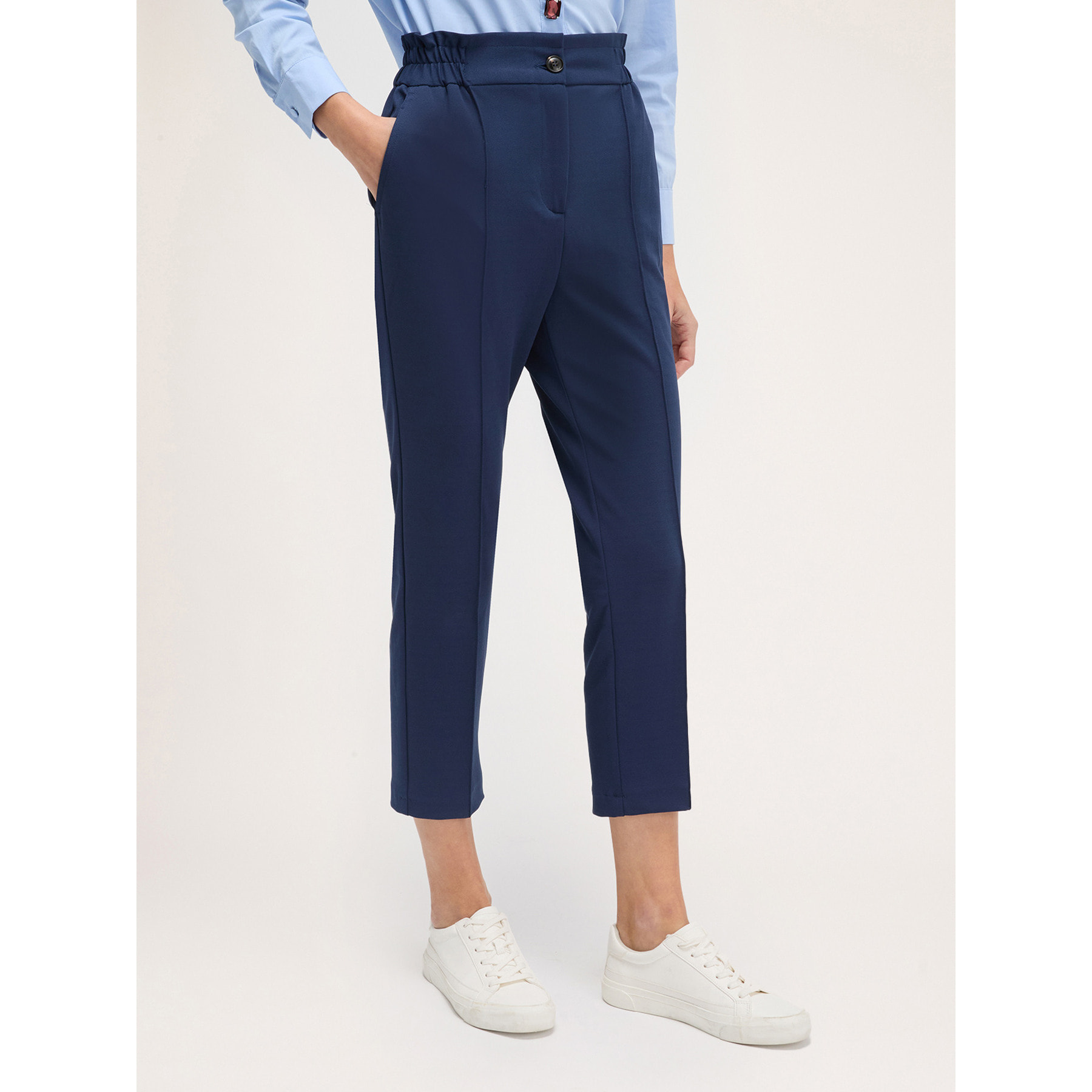 Motivi - Pantalones vaporosos de crepé - Azul