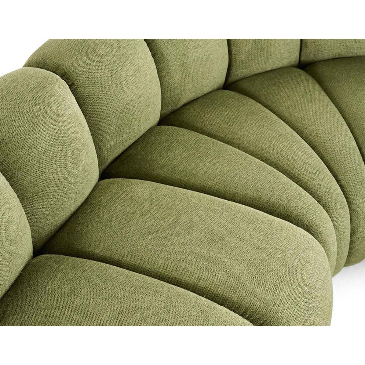 Debbie - canapé modulable d'angle droit 4 places avec accoudoir en tissu texturé - Vert