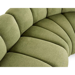 Debbie - canapé modulable d'angle droit 4 places avec accoudoir en tissu texturé - Vert