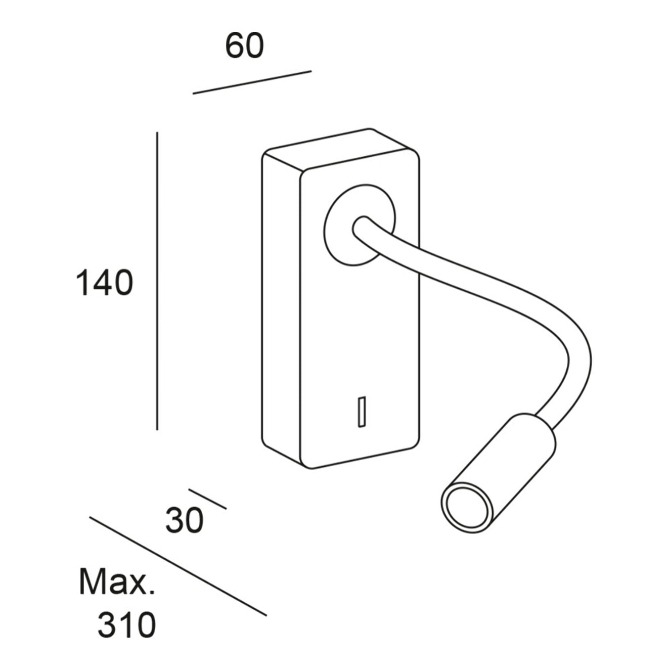 Forlight Mine - Luz de Lectura para Dormitorio LED con Luz Cálida 3000K con Interruptor Aplique de Pared Cabecero de Cama Blanco