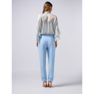 Oltre - Pantalones pitillo de tejido técnico - Light - blue