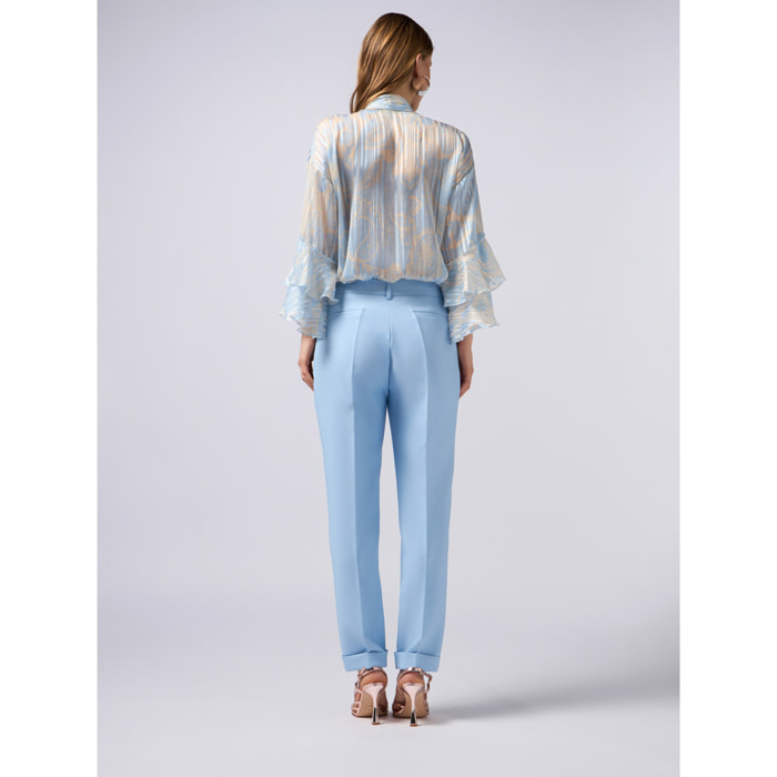 Oltre - Pantalones pitillo de tejido técnico - Light - blue