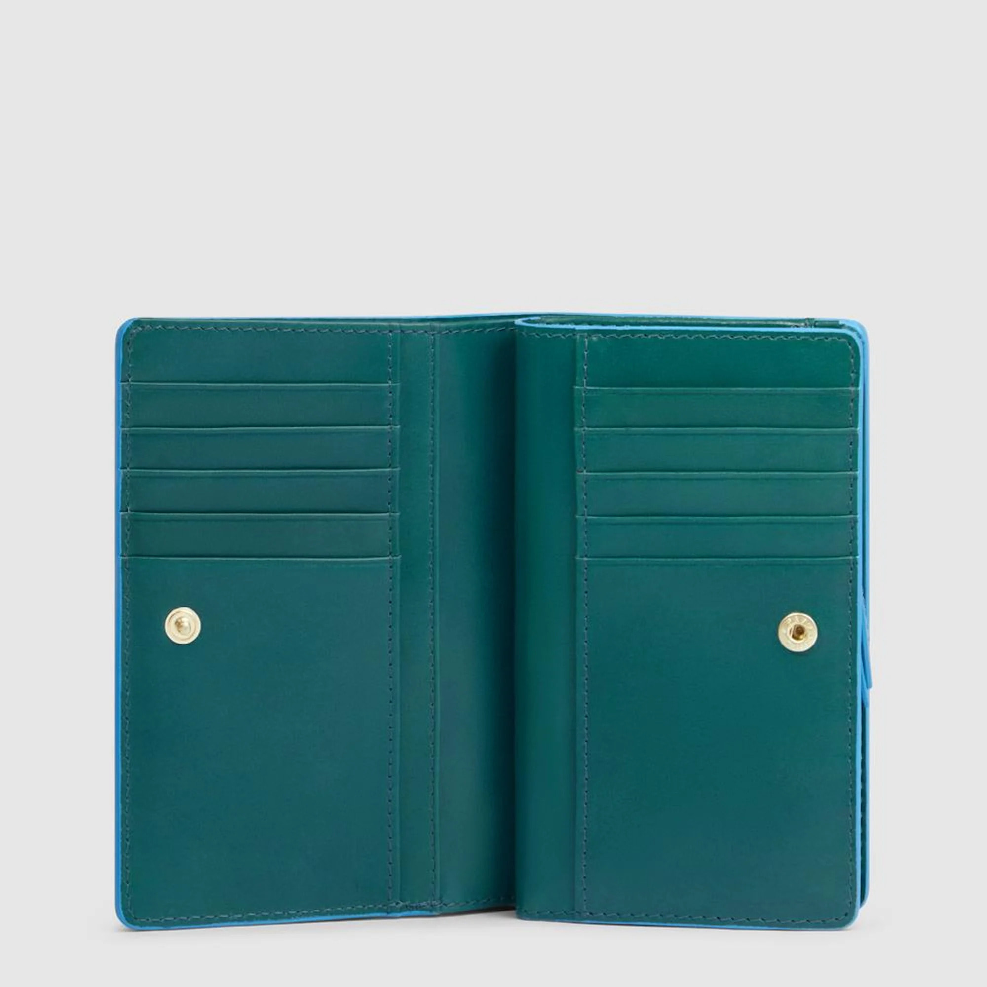 Piquadro Portafogli da in pelle con porta monete, portacarte di credito e protezione RFID