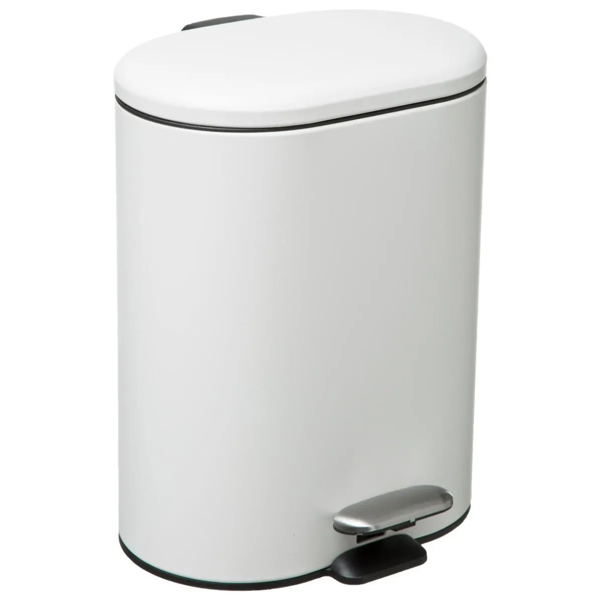 Poubelle Soft close métal 6L Blanc Siliflex