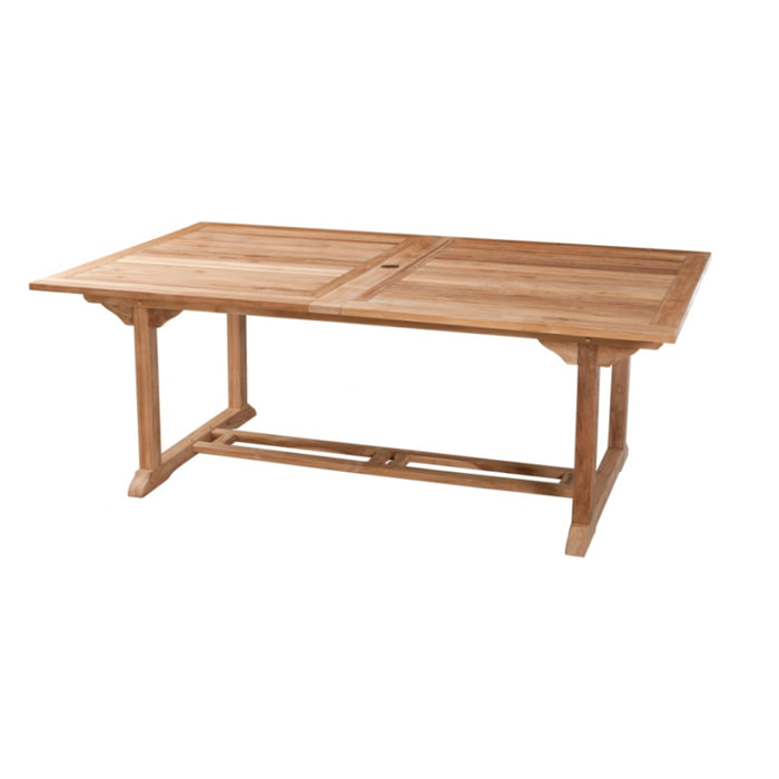 HARRIS - Table de jardin 10/12 pers - rectangulaire extensible 200/300 x 120 cm en bois Teck