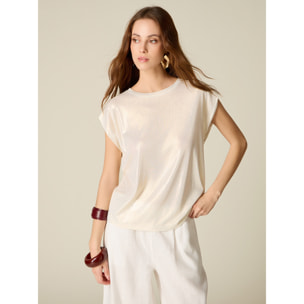 Oltre - Camiseta efecto metalizado - Blanco