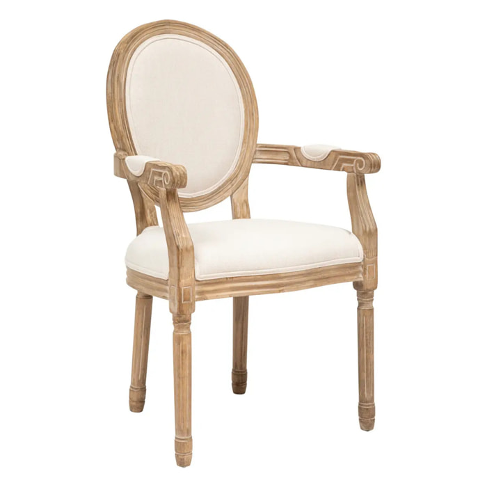 Chaise "Cleon" en hévéa 55x55cm beige