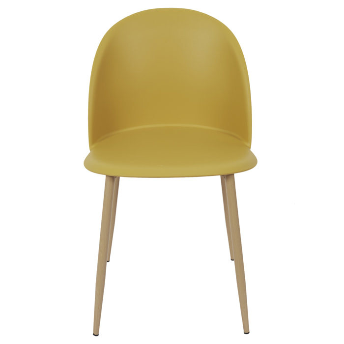 Chaise Scandinave Bergen Jaune Moutarde - Lot De 4
