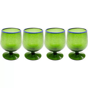 Verres à vin Bubbles verts set de 4 Kare Design