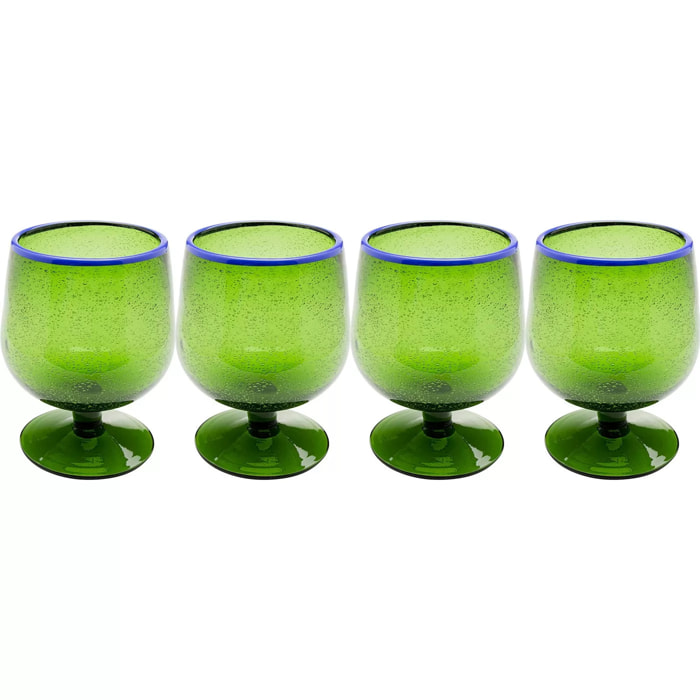 Verres à vin Bubbles verts set de 4 Kare Design