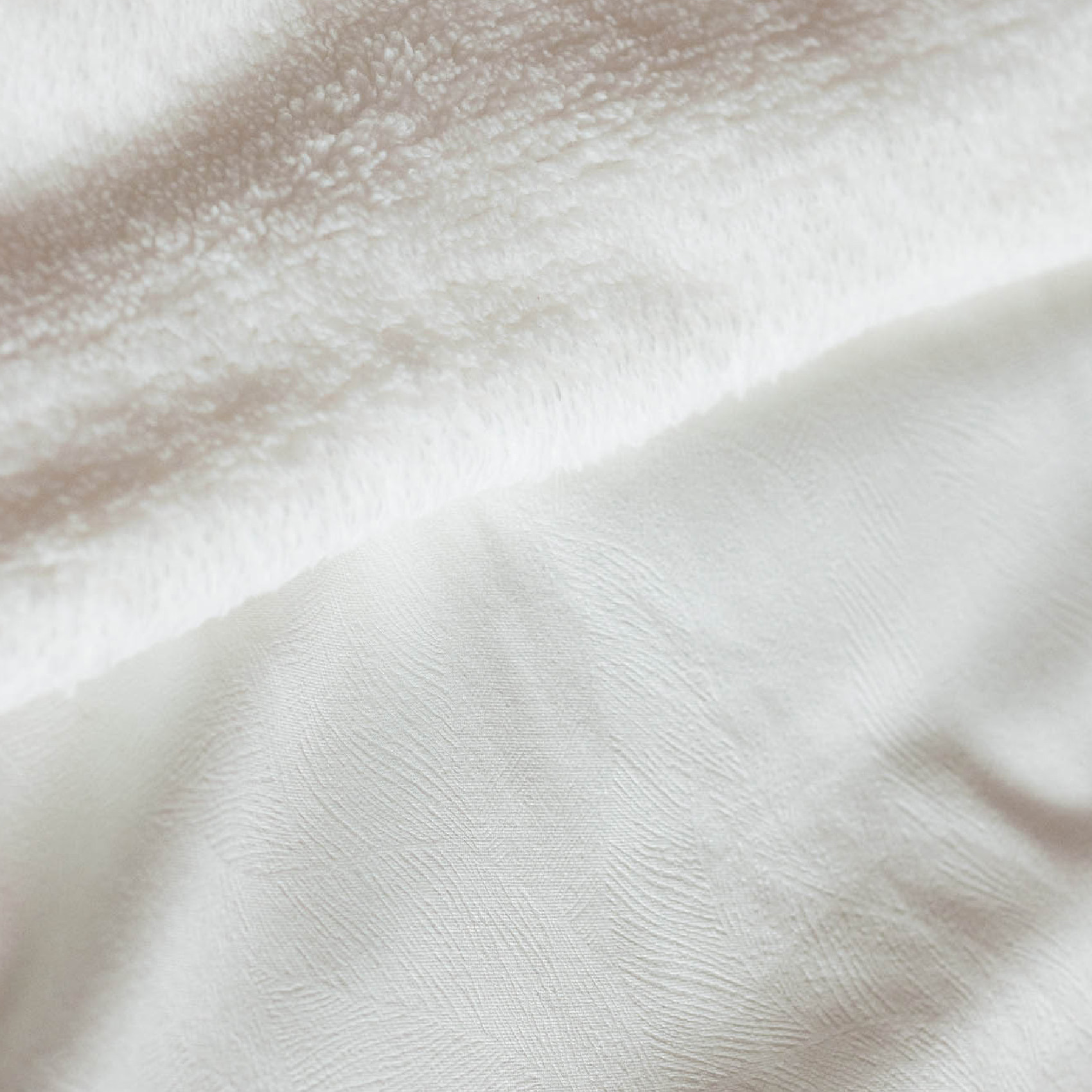 Jeté de lit Réversible Polaire/Motif Jacquard - Blanc