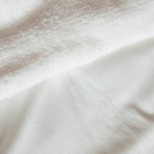 Jeté de lit Réversible Polaire/Motif Jacquard - Blanc