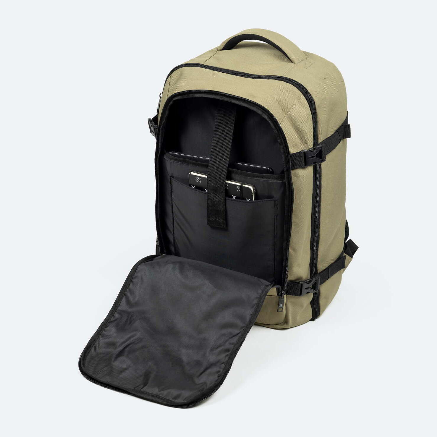 Mochila beige de poliéster reciclado MUNICH GATE X-39 BACKPACK CABIN