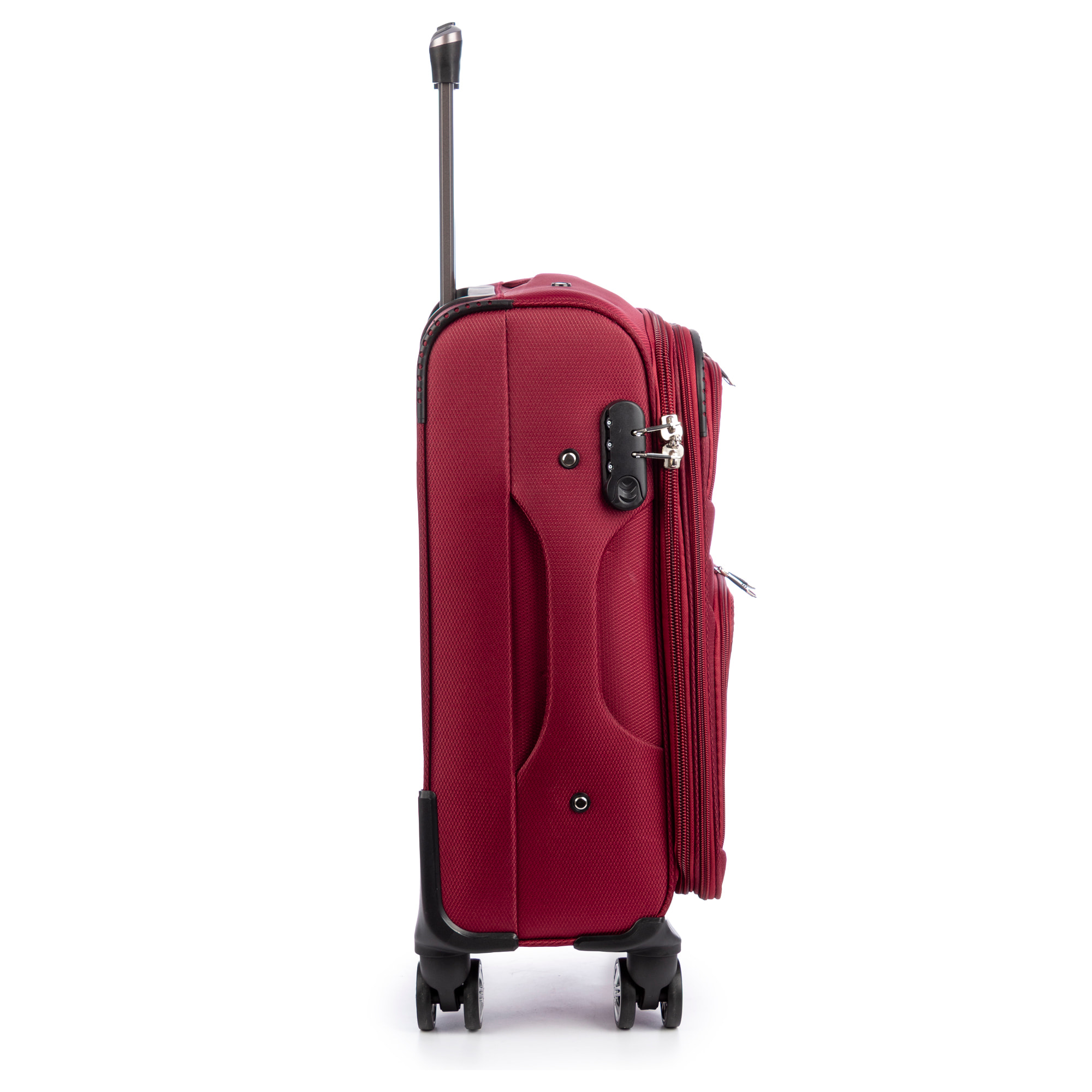 Juego de 3 maletas Trolley extensibles de tela, semirrígidas. Cerradura numérica, 4 ruedas giratorias 360°.