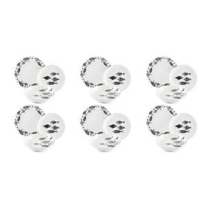 Service de table 18 pièces Excelsa – Black Sea, Porcelaine Blanc