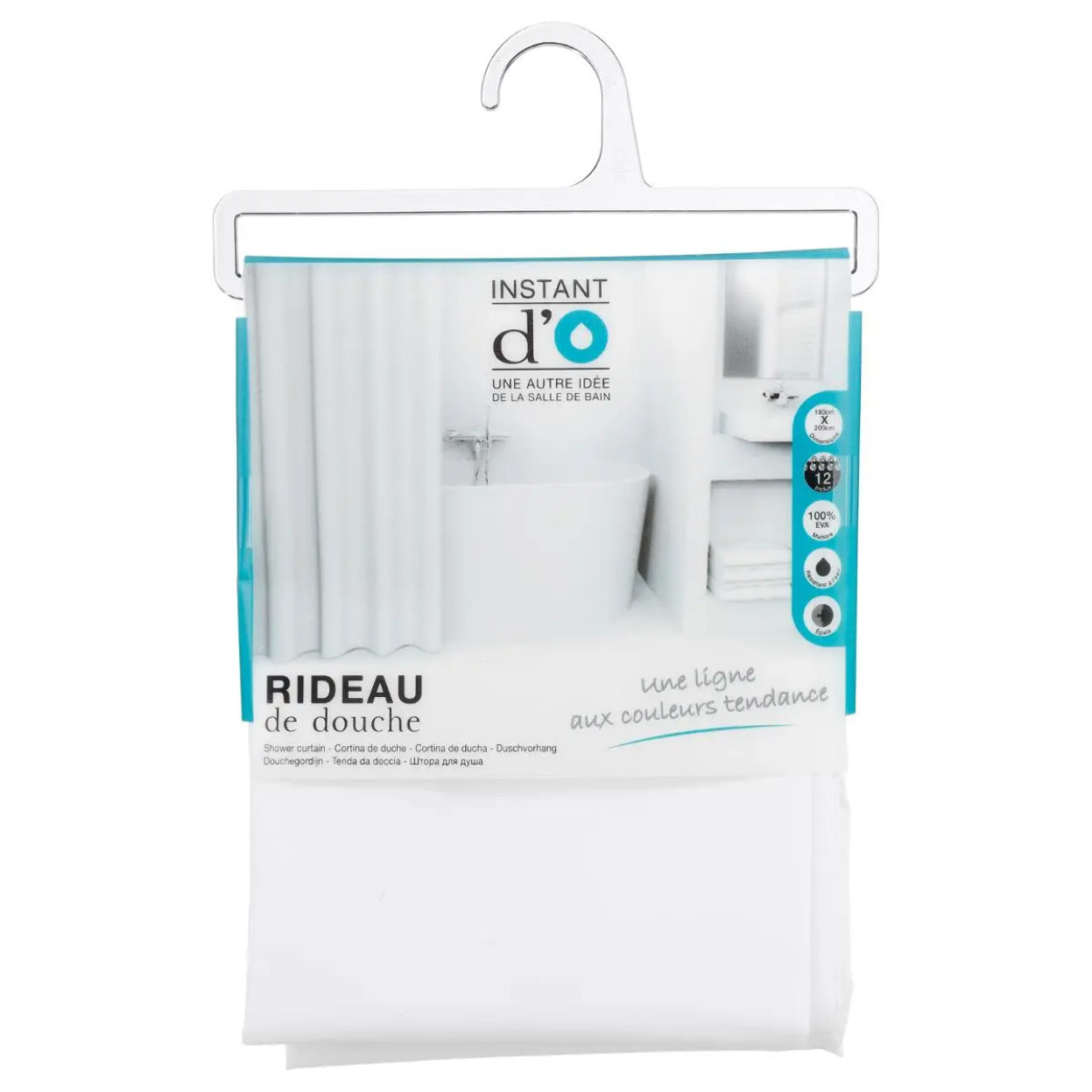 Rideau de Douche en EVA Blanc