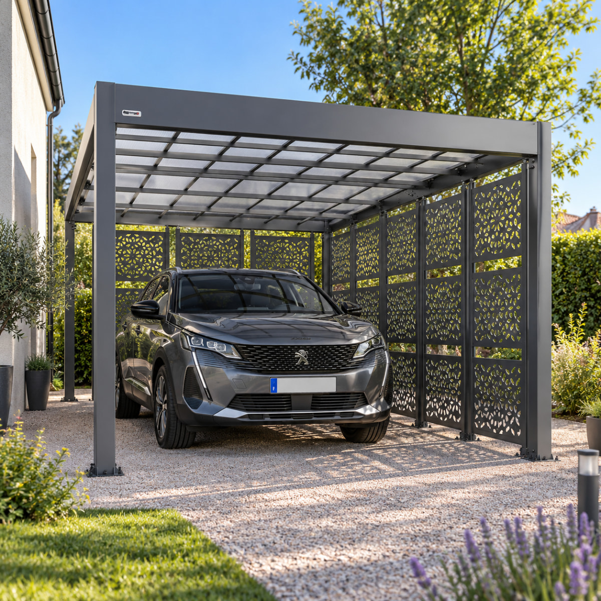 Carport aluminium Trigano - LIBECCIO + 8 claustras - 16 m²