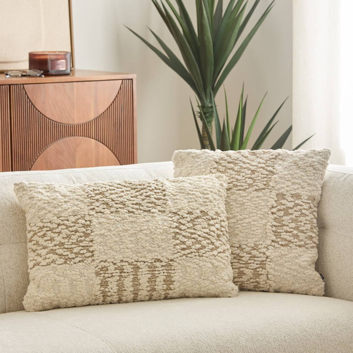Coussin Ameya carré 45x45cm beige