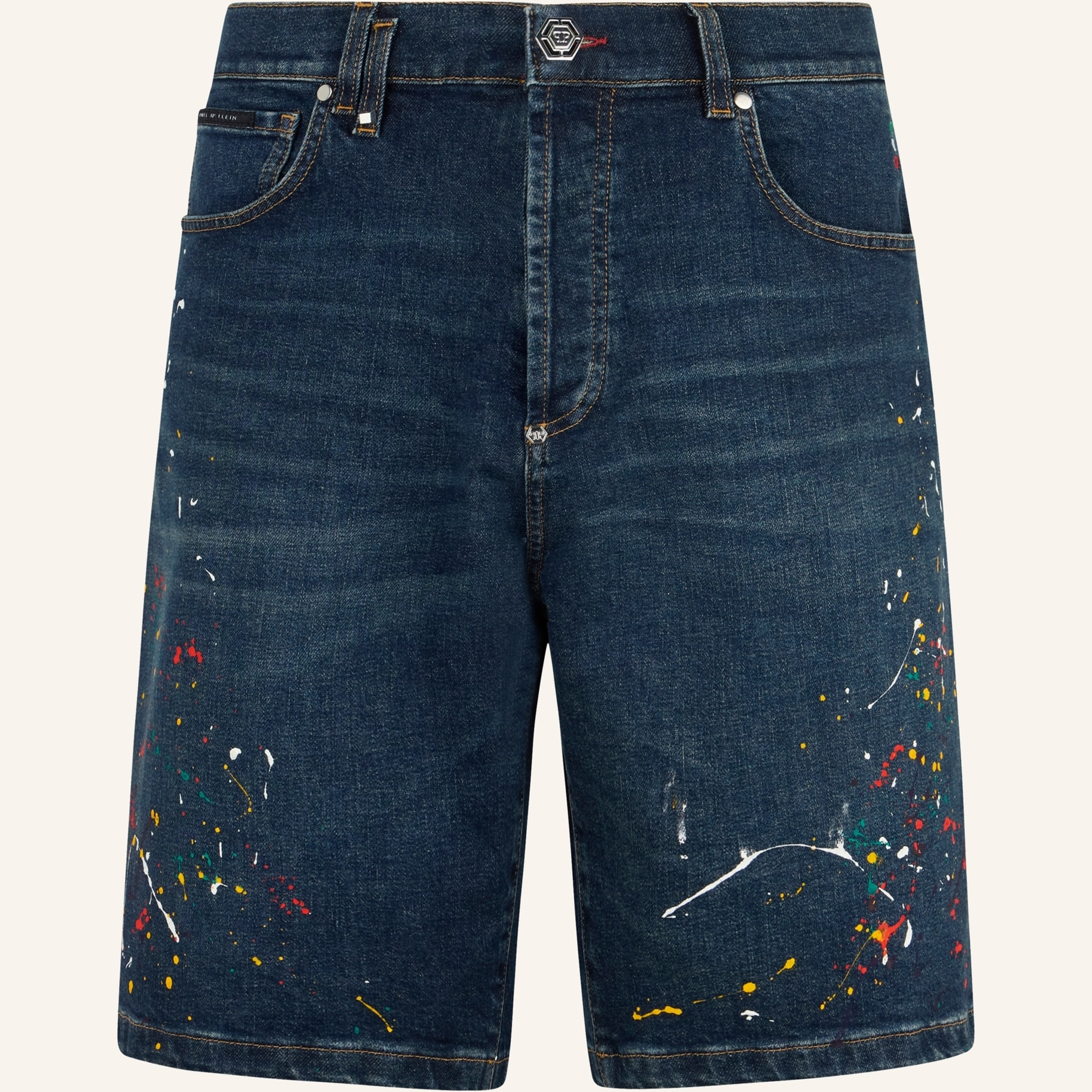PHILIPP PLEIN Denim Shorts Paint