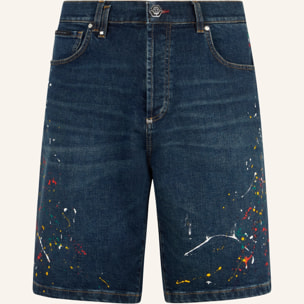 PHILIPP PLEIN Denim Shorts Paint