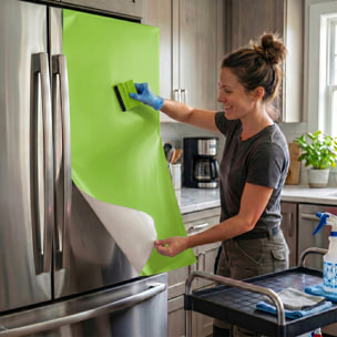 Rouleau adhésif décoratif Vinyle au Mètre - Vert pomme - Sticker Lavable Imperméable Mur Cuisine Meubles