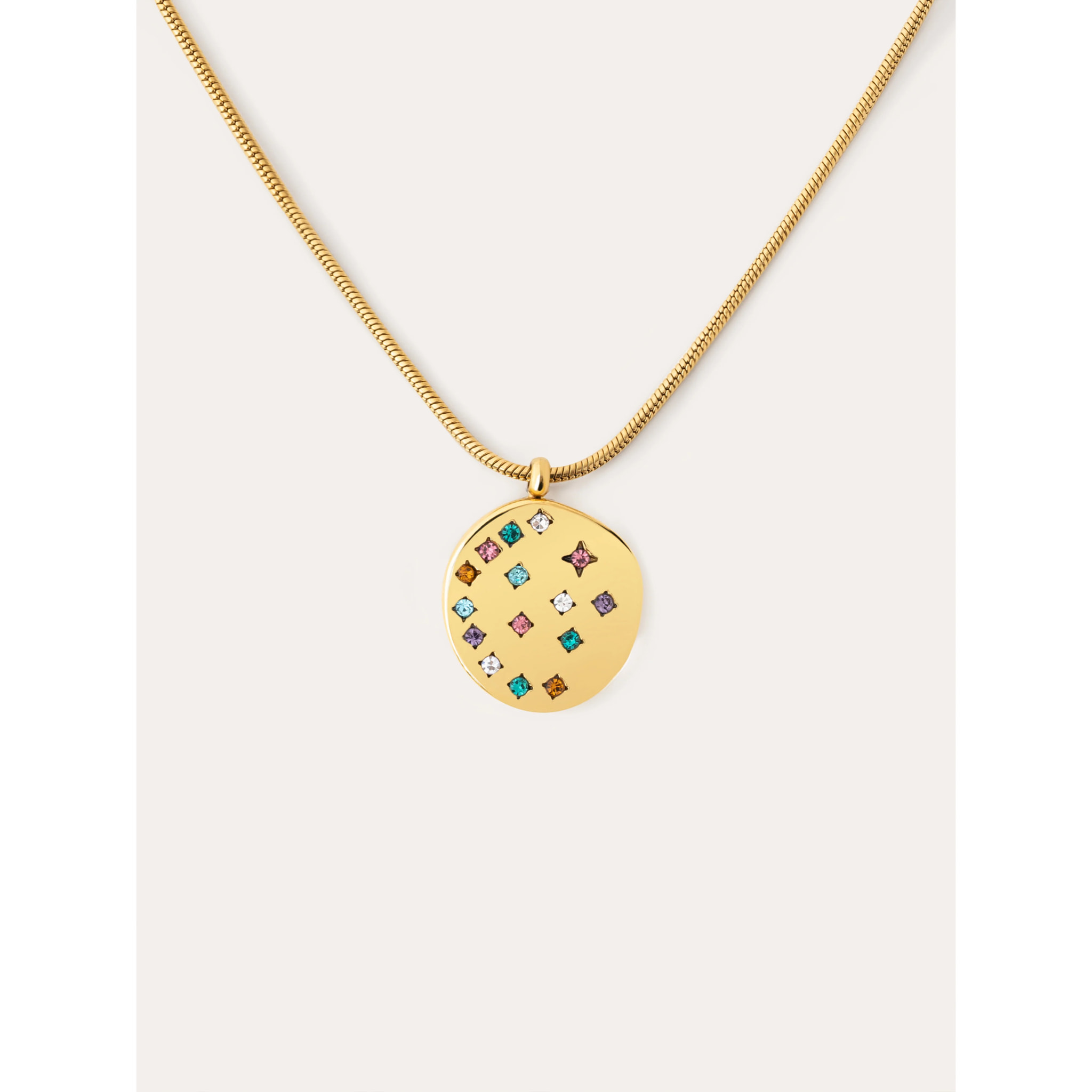 Collar Bling Rainbow Acero Baño Oro