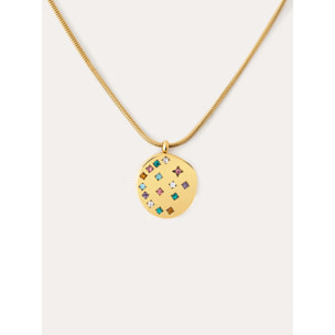 Collar Bling Rainbow Acero Baño Oro